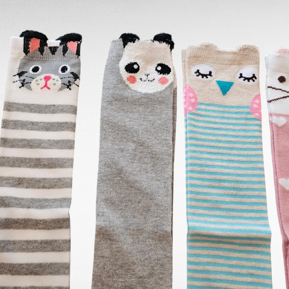 6 Pack Girls Knee High Socks